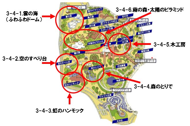 昭和記念公園
こどもの森アトラクション位置